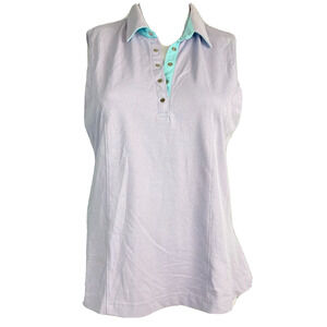 Jamie Sadock Polo Shirt Womens Sz M‎ Lilac Purple Sleeveless Collared Golf